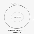 2mm silver stainless steel snake chain necklace with 45cm+5cm extension length - 2mm-45+5cm / Steel