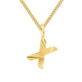 Goldene 2MM Gliederkette mit strukturiertem Großbuchstaben X Anhänger für Damen und Mädchen - Gold (X)
