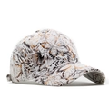 Gorra de béisbol blanca con elegante estampado de hojas naturales para mujer - Blanco