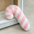 Pink and white striped plush candy cane pillow for Christmas couch decoration - Pink & White Striped Cane