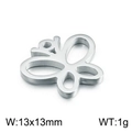 Ciondolo a farfalla traforata in argento e acciaio inox, dimensioni 13x13mm e peso 1g - Farfalla cava colore acciaio piccola (KLJ2399-Z) / 13*13mm / Color Acciaio