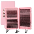 DIY eyelash extension kit with 30D 40D 50D clusters in pink box 8 to 18mm - 30D+40D+50D Eyelash Book (Single Item)