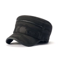 Gorra militar de invierno gris oscuro camuflaje con placa metálica y diseño plano - Gris