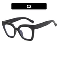 Chic matte black full-rim cat-eye glasses frame with blue light blocking lenses C2 - Style C2 / Matte Black