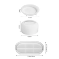 3-piece white resin silicone mold set for DIY vases, storage jars and oval tray crafts - Tray + Ribbed Box