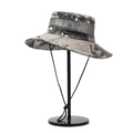 Dunkelgrauer Camo-Sonnenhut mit atmungsaktivem Mesh und verstellbarem Kinnband - Grau