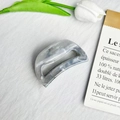 Gray marble ink pattern hair claw clip for high ponytail styling with acetate finish - Hollow Semi-Circle 8cm-Grey