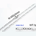 Silver MAMA twist chain necklace with white enamel oval accents, 450mm length design - Beaded Chain Necklace (KN84139-Z)