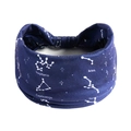 Detailed close-up of dark blue yoga headband with white celestial zodiac constellations - Constellation (Halloween)