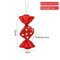 Addobbo natalizio a forma di caramella rossa in PVC con glitter e puntini bianchi - Caramella a Dado a Pois - 12cm / Caramella a Dado Rossa Galvanizzata