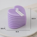 Candela profumata viola a forma di cuore con design a strati ed etichetta bianca - Cuore a Spirale (Lavanda) / Viola