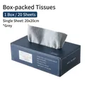 Gray microfiber kitchen dishcloths in a pop-up dispenser box, 20 pieces, 20x20cm size - 20 Sheets (20*20cm) / (Neutral Packaging) Grey Box