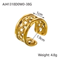 Detailansicht des 18k vergoldeten Edelstahlrings mit Maßangaben und Gewichtsdaten - Hohlketten-Designstil (AJ41318D0W0-38G)