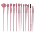 Set di 12 pennelli rosa per il trucco degli occhi con pennello a ventaglio - Stile a testa dritta rosa da 12 pezzi