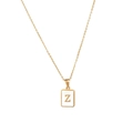 Minimale 18K vergoldete Titanhalskette mit Muschel-Anhänger und dem Buchstaben Z - Buchstabe Z