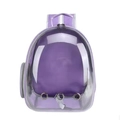 Purple pet carrier backpack with clear window and breathable holes for small cats - Side-open Purple Panoramic