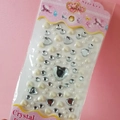 DIY crystal sticker set with white pearls and blue or red heart rhinestones for girls - No.11 (Pearl Silver)