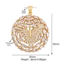 Detailed dimensions of 30mm gold-plated butterfly pendant with cubic zirconia stones - Round Butterfly-Gold
