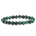Macro shot of high quality 8mm round natural green tiger eye beaded stretch bracelet - Green Tiger Eye