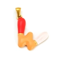 18k gold plated stainless steel letter L pendant with colorful enamel tricolor finish - Sp640g-w (single Pendant)