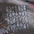 Stickers ongles gothiques dentelle blanche avec croix et ailes d'ange, TS-3963 - Imprimé Dentelle(TS-3963)