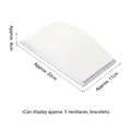 White jewelry display pad 20x11cm with silver base for 5 necklaces or bracelets - Curved Chain Stand (White & Silver)