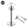 Piercing labret in titanio G23 massiccio con punta a cono da 3mm per labbra - Cono / 1.2*8mm