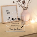 Close-up of acrylic puzzle piece for Mom with heartfelt message and floral design - E3 Mom / 10.5*10.5*1cm