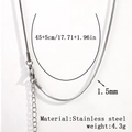 1.5mm silver snake chain necklace made of stainless steel with 45cm plus 5cm length - 1.5mm Square Snake Chain-Silver