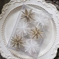 Set of 6 gold and white glitter star ornaments in a clear box for Christmas tree decor - 6CM Meteor Mixed 6pcs Set