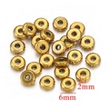 6mm gold-plated stainless steel wheel spacer beads with 2mm hole for DIY jewelry making - 6x2x2mm / Gold