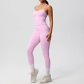 Détail du legging de yoga rose à taille haute avec une poche latérale pratique - Rose Sakura