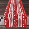 Christmas red table runner with snowflakes and holiday socks patterns on wooden table - 33*183cm / Red Snowflake Christmas Stocking