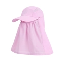 Pink multi-functional outdoor sun hat with full face mesh cover and Sport embroidery - Purple (9269)