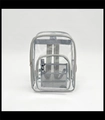 Large waterproof transparent PVC backpack with gray trim and functional mesh front pocket - Gray