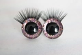 3D fashion doll eyes with black pupils, glitter whites and long black eyelashes - Glitter Red / 14mm