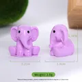 Miniature lavender resin elephant figurines for micro landscape decor, 2.1cm height - Purple