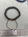 Handmade braided lava stone bead bracelet with rose gold metal accent for couples - Volcano