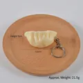 Portachiavi realistico a forma di gnocco in PVC beige, misura 5,8cm x 3cm - Stile portachiavi / 6cm*3.2cm / Bianco avorio