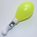 Yellow and white glow stick with printed English instructions on a white background - Oval Sand Ball Wand Yellow