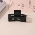 Matte black rectangular hair claw clip for thick hair made of durable frosted resin - Individual Packaging / Matte Black-8.5cm