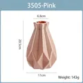 Rosa geometrische Kunststoffvase mit Größe 6,8x20,5x11cm und 143g Gewicht für Deko - 3505 Großer Bauch / Rosa