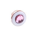 10mm mesh bracelet charm featuring a faceted pink crystal in a rose gold metal setting - Rose Gold Round White Edge Pink Crystal