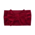 Bandeau élastique pour bébé avec un grand nœud en velours rouge à double couche - Rouge