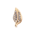 Golden leaf bead charm accessory with sparkling diamonds for 10mm rectangular hole bracelet - Leaf Design / Rectangular Hole 10*2mm / Gold