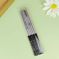 Five pairs of elegant black and silver chopsticks with motivational text on green background - A9 Pencil Shape-5PCS / Silver/Black
