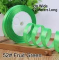1cm width fruit green satin polyester ribbon roll for gift wrapping and DIY crafts - Fruit Green