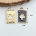 Ace of Clubs playing card charm for DIY jewelry, 1.8cm x 1.1cm gold and black enamel - Club Black【1.1CM×1.8CM】