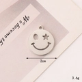C288 20mm Silver Star Smiley Round Tag