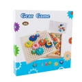 Educational wooden gear game with colorful screws for preschool color matching - Gear Game